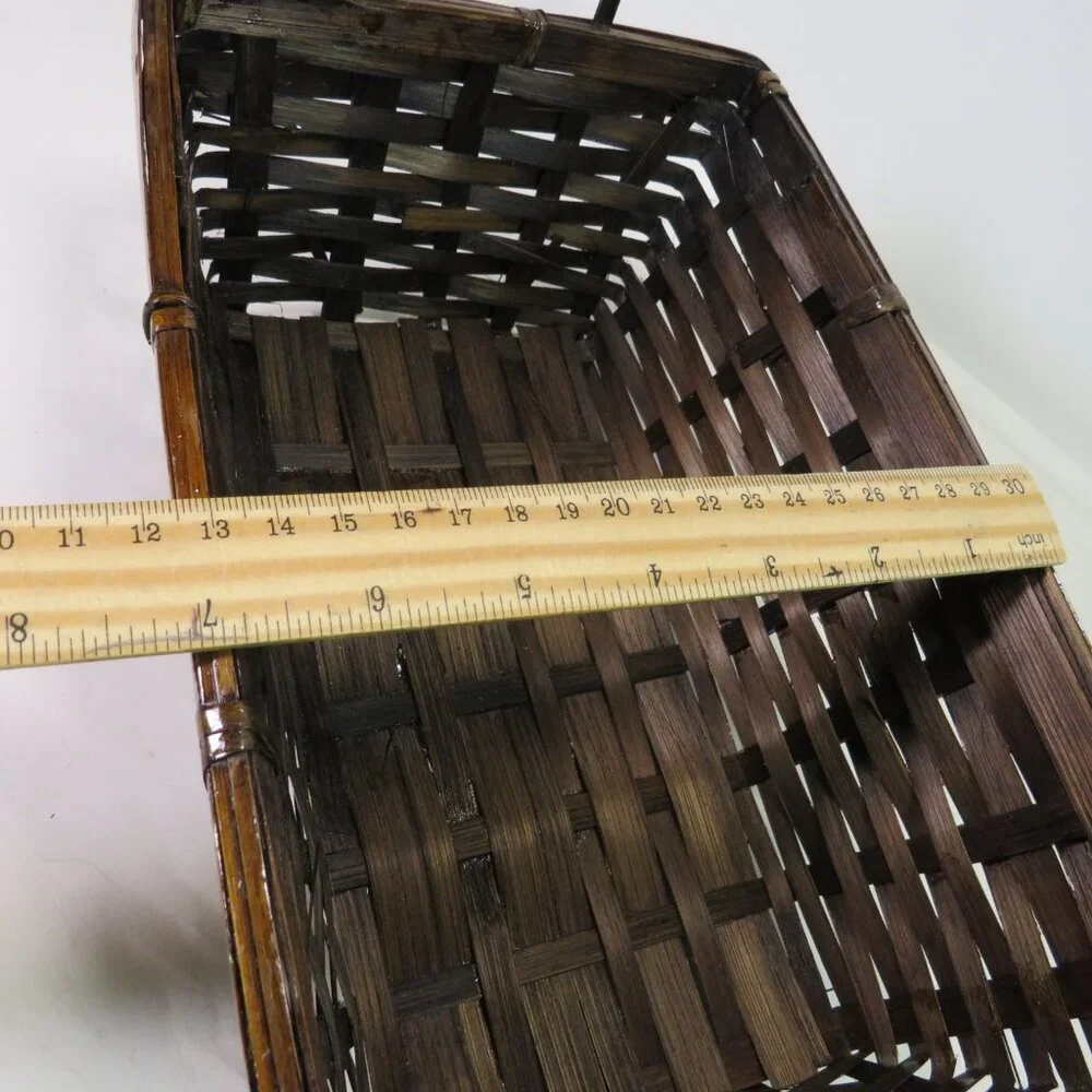 Dark bent wood basket with high gloss 11x7